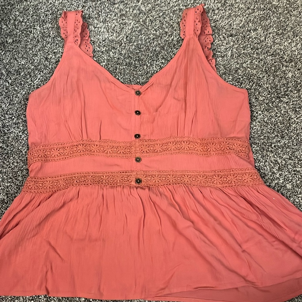 Maurice’s peplum coral/salmon tank